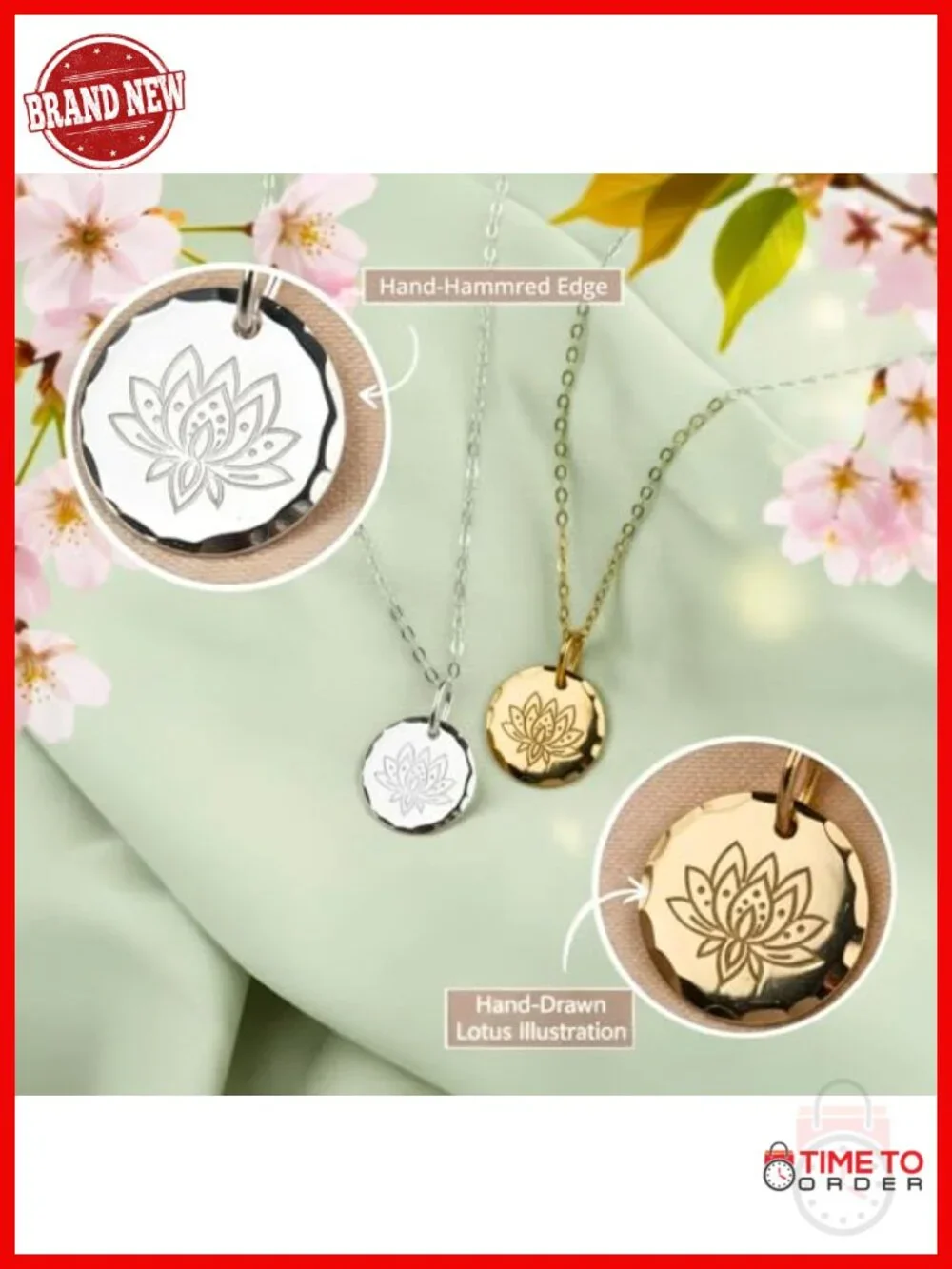 14k Gold Plated Sterling Silver New Beginnings Pendant Necklace, Adjustable